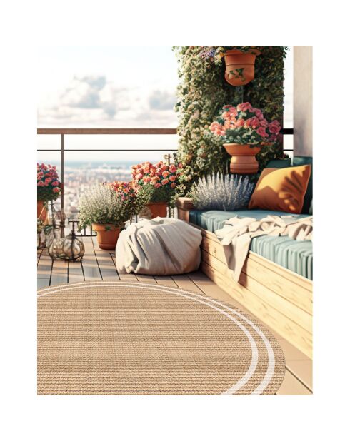 Tapis extérieur/intérieur Agnan beige - D.150 cm