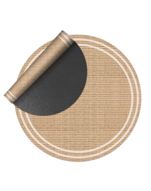 Tapis extérieur/intérieur Agnan beige - D.150 cm