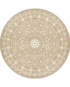 Tapis extérieur/intérieur Mandala Delhi beige - D.150 cm