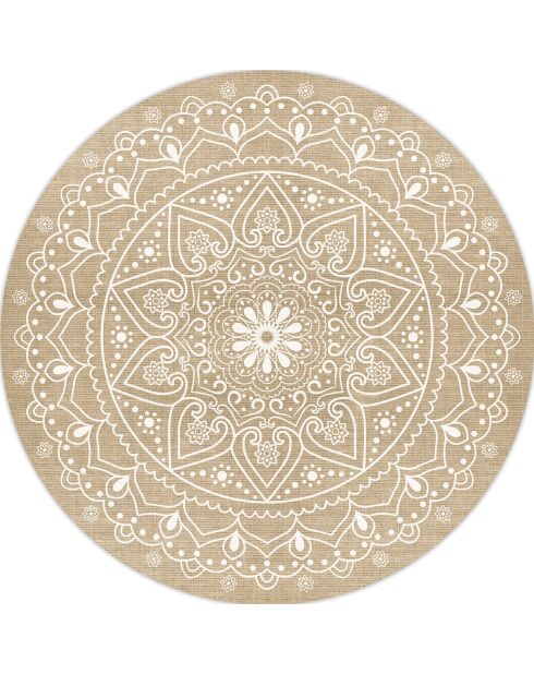 Tapis extérieur/intérieur Mandala Delhi beige - D.150 cm