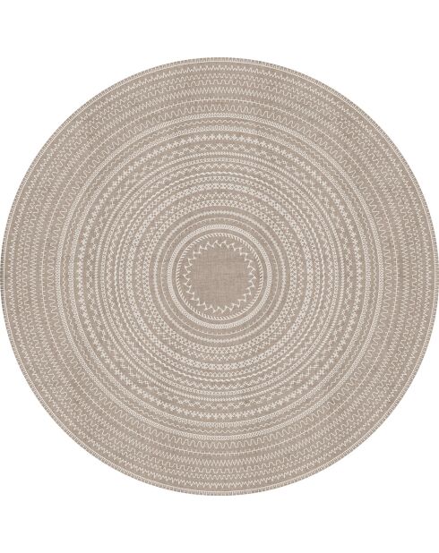 Tappeto per esterni/interni Kamal beige - D.150 cm