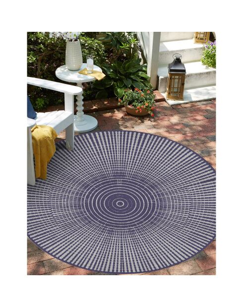 Hanoi blauwblauw vloerkleed voor buiten en binnen - D.150 cm