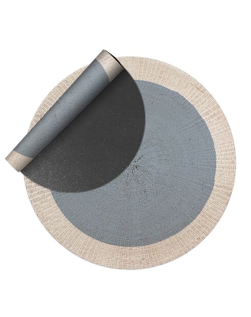 Tapis extérieur/intérieur Rattan blue multicolore - D.150 cm