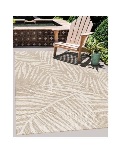 Tapis extérieur/intérieur Feuilles beige  - 140x200 cm