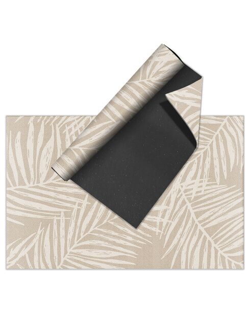 Tapis extérieur/intérieur Feuilles beige  - 140x200 cm