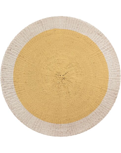 Tapis extérieur/intérieur Rattan yellow multicolore - D.200 cm