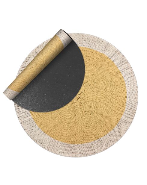 Tapis extérieur/intérieur Rattan yellow multicolore - D.200 cm