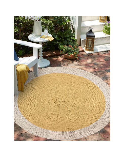 Tapis extérieur/intérieur Rattan yellow multicolore - D.200 cm