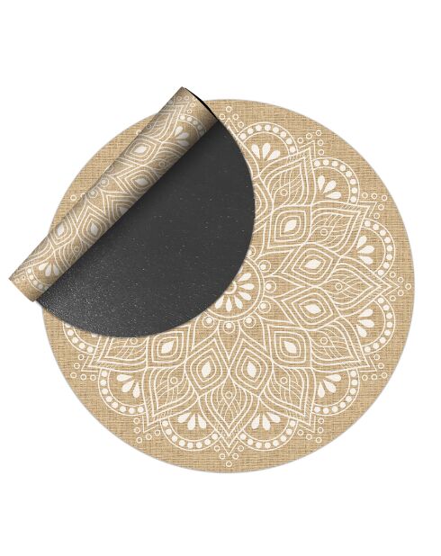 Tappeto per esterni/interni Mandala Shanti beige - D.200 cm