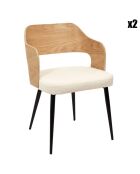 2 Fauteuils bouclette Loki marron/blanc/noir - 76x55x51.5 cm