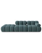 Canapé Modulable Gauche en Velours Bellis 4 Places pétrole - 282x94x63 cm