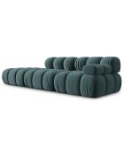 Canapé Modulable Gauche en Velours Bellis 4 Places pétrole - 282x94x63 cm