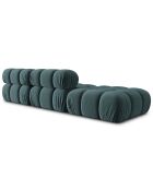 Canapé Modulable Gauche en Velours Bellis 4 Places pétrole - 282x94x63 cm