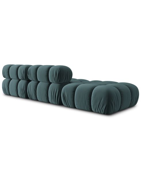 Canapé Modulable Gauche en Velours Bellis 4 Places pétrole - 282x94x63 cm