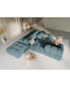 Canapé Modulable Gauche en Velours Bellis 4 Places pétrole - 282x94x63 cm
