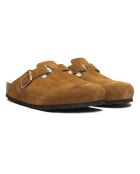 Sabots fourrées Laine en Velours de Cuir Boston cognac