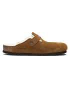 Sabots fourrées Laine en Velours de Cuir Boston cognac
