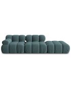 Canapé Modulable Droit en Velours Bellis 4 Places pétrole - 282x94x63 cm