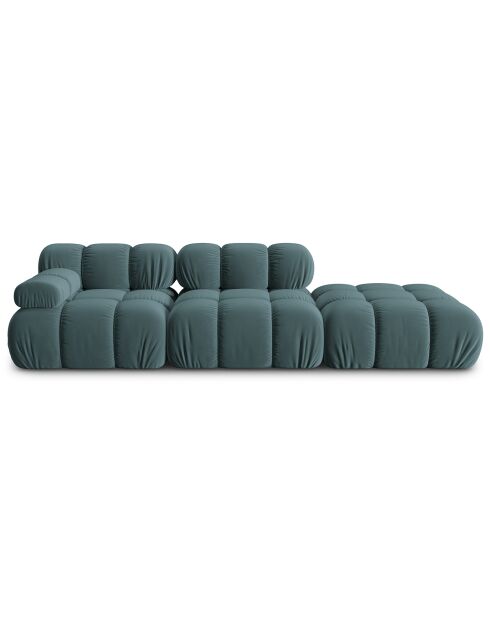 Canapé Modulable Droit en Velours Bellis 4 Places pétrole - 282x94x63 cm