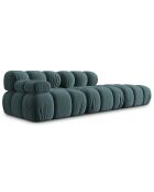 Canapé Modulable Droit en Velours Bellis 4 Places pétrole - 282x94x63 cm