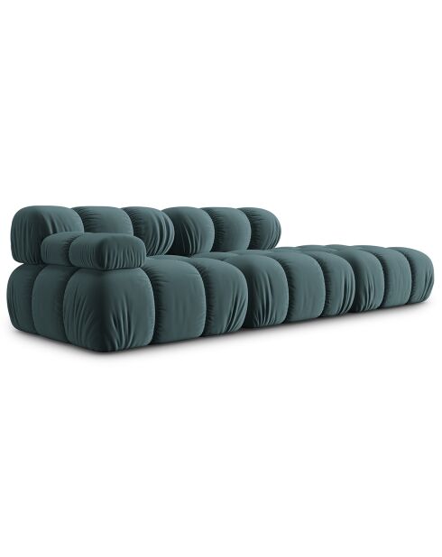 Canapé Modulable Droit en Velours Bellis 4 Places pétrole - 282x94x63 cm