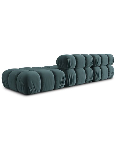 Canapé Modulable Droit en Velours Bellis 4 Places pétrole - 282x94x63 cm