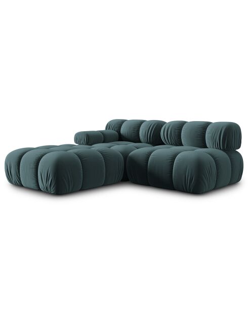 Canapé Modulable Droit en Velours Bellis 4 Places pétrole - 282x94x63 cm