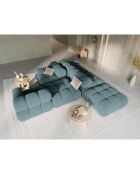 Canapé Modulable Droit en Velours Bellis 4 Places pétrole - 282x94x63 cm