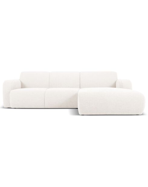 Canapé Bouclé d'angle Droit Molino 4 Places blanc - 250x170x72 cm