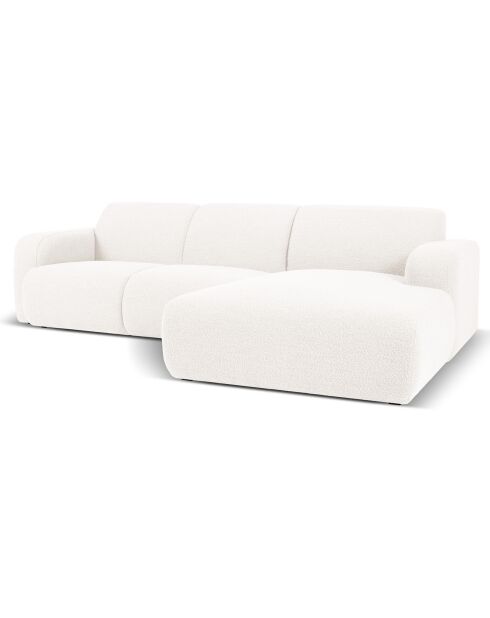 Canapé Bouclé d'angle Droit Molino 4 Places blanc - 250x170x72 cm