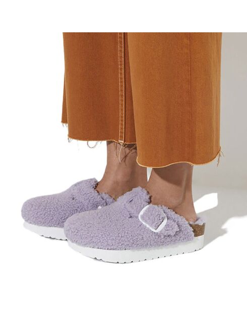 Sabots en Fourrure d'Agneau Boston violets