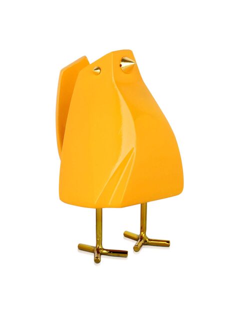 Sculpture en résine Oiseau jaune  - 14x8x11 cm
