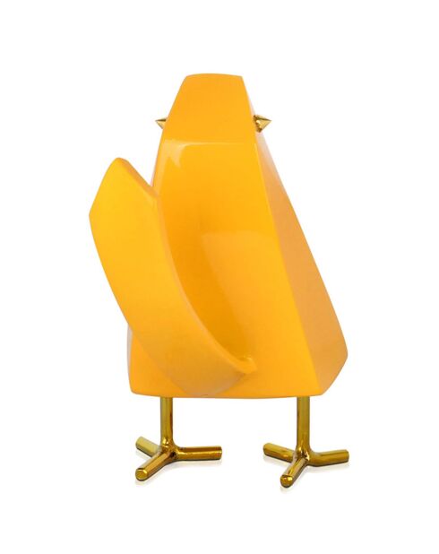 Sculpture en résine Oiseau jaune  - 14x8x11 cm