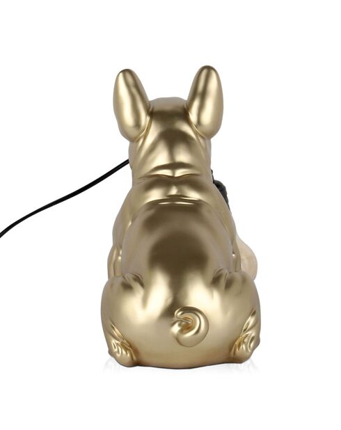 Lampe Bouledogue français assis dorée - 30x28x17 cm