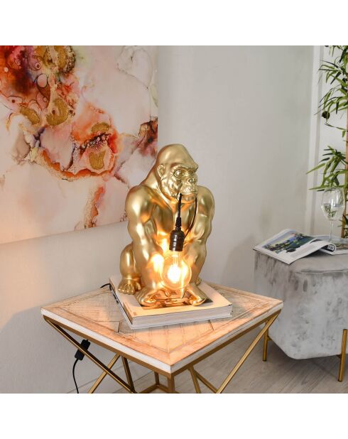 Lampe Orang-outan dorée - 38x27x25 cm