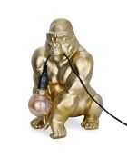 Lampe Orang-outan dorée - 38x27x25 cm