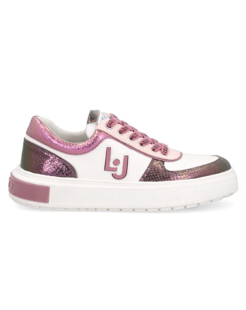 Sneakers en Cuir Sona blanc/rose