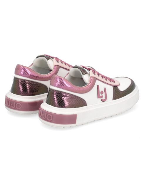 Sneakers en Cuir Sona blanc/rose