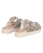 Mules en Cuir Desy léopard