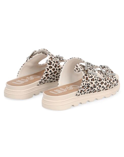 Mules en Cuir Desy léopard
