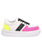 Sneakers en Cuir Kylie blanc/rose/jaune fluo