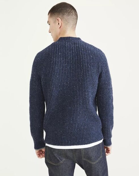 Pull en Laine mélangée Chunky bleu foncé