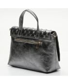 Sac à main en Cuir Alice gris métallique - 34.5x23x12 cm