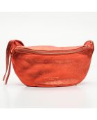 Sac banane en Cuir Rachel orange - 34x17 cm