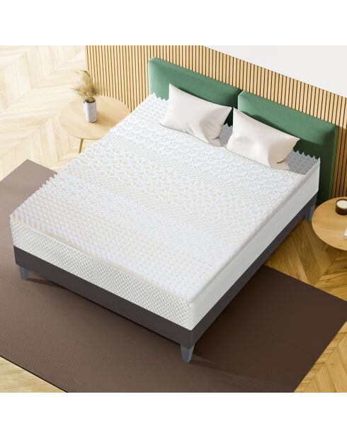 Surmatelas Mémoire de forme et Zonage de confort Nuage blanc - 140x190 cm