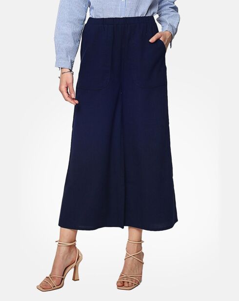 Pantalon 100% Lin Jenny marine