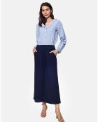Pantalon 100% Lin Jenny marine