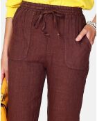 Pantalon 100% Lin Hannah marron