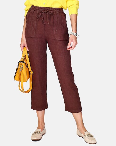 Pantalon 100% Lin Hannah marron