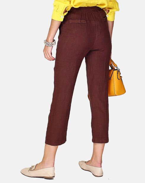 Pantalon 100% Lin Hannah marron